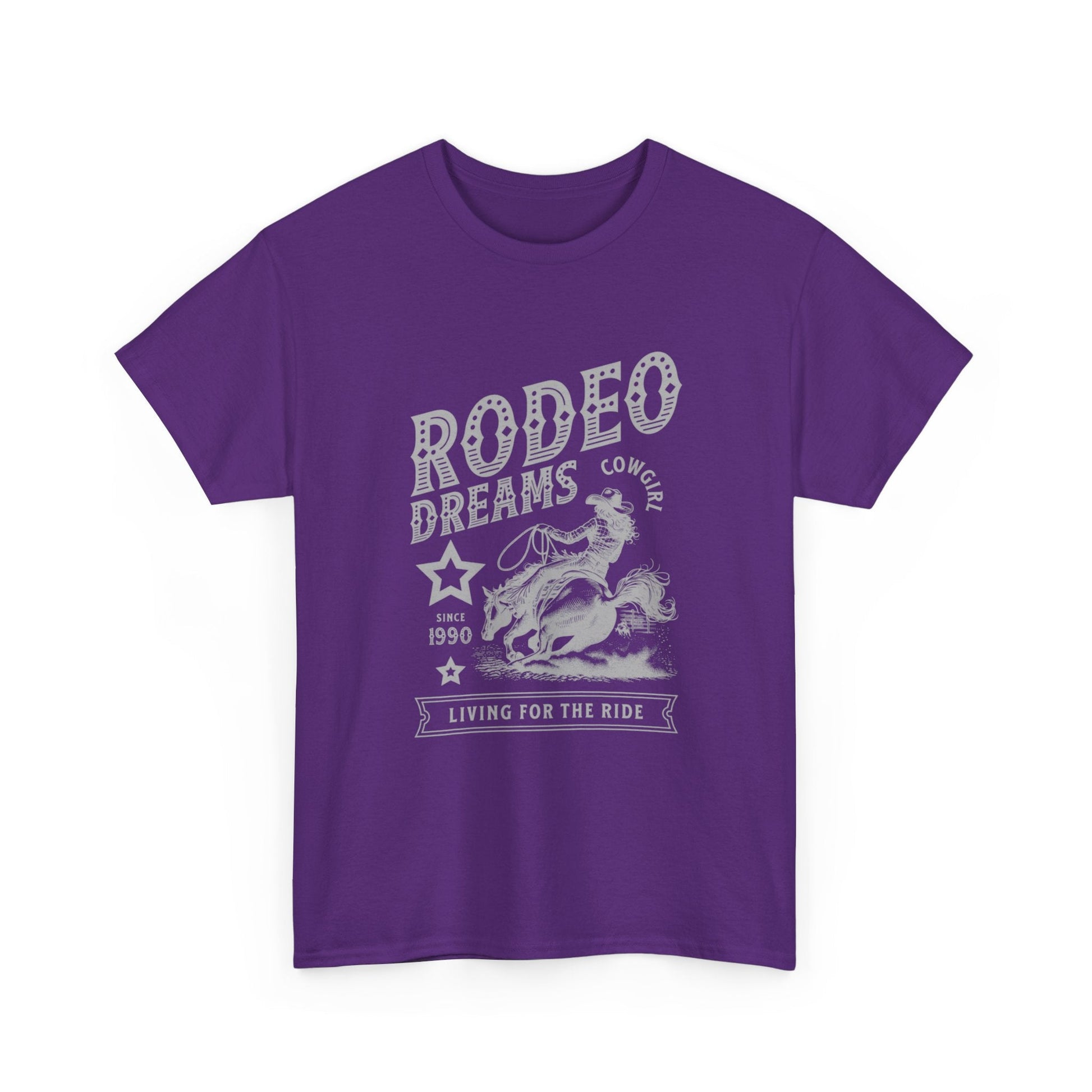 Rodeo Dreams Cowgirl Vintage Western Graphic T-Shirt – Living for the Ride Women's Rodeo Tee - JennyCool
