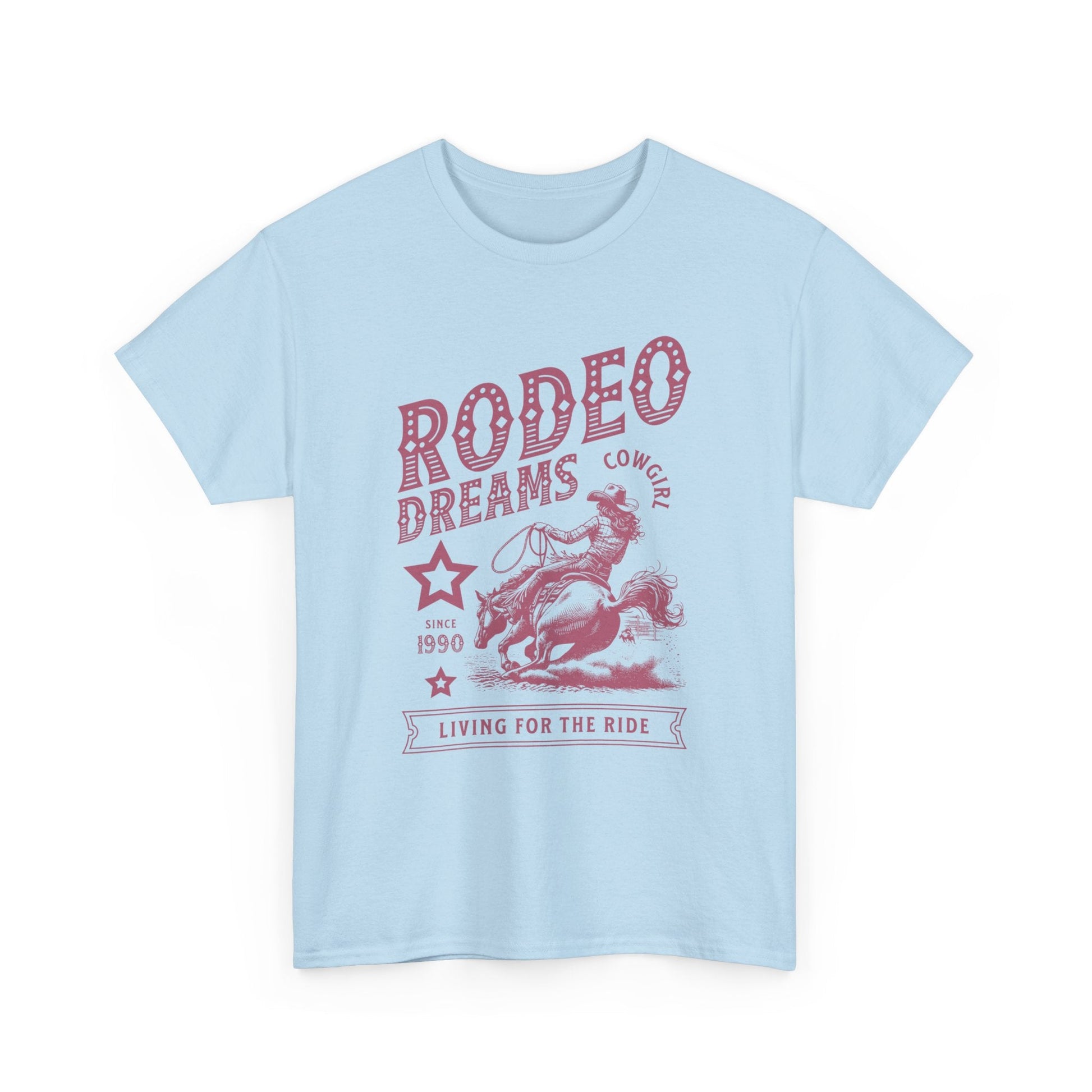 Rodeo Dreams Cowgirl Vintage Western Graphic T-Shirt – Living for the Ride Women's Rodeo Tee - JennyCool