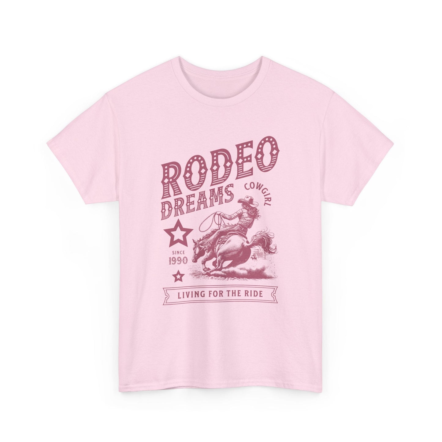 Rodeo Dreams Cowgirl Vintage Western Graphic T-Shirt – Living for the Ride Women's Rodeo Tee - JennyCool