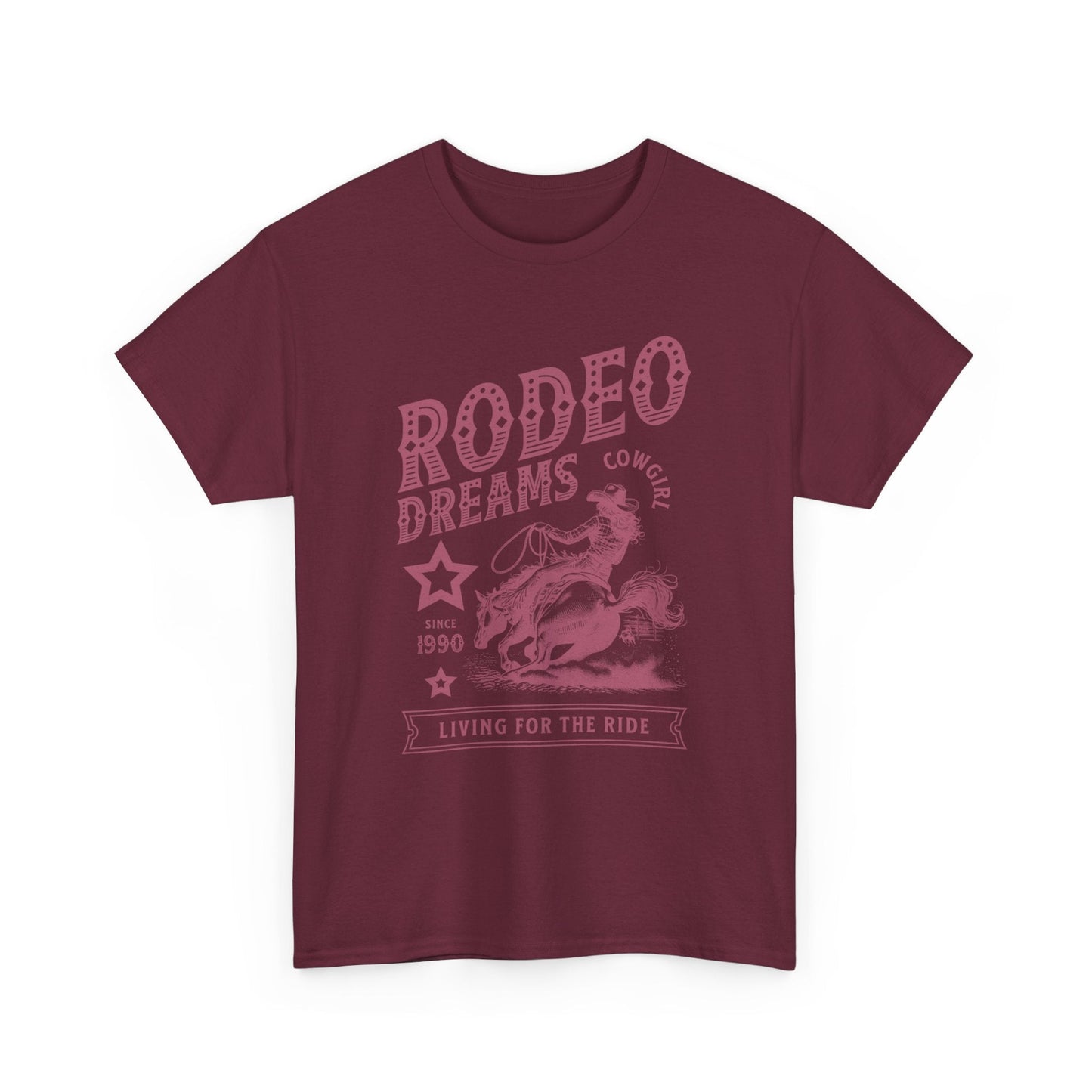 Rodeo Dreams Cowgirl Vintage Western Graphic T-Shirt – Living for the Ride Women's Rodeo Tee - JennyCool