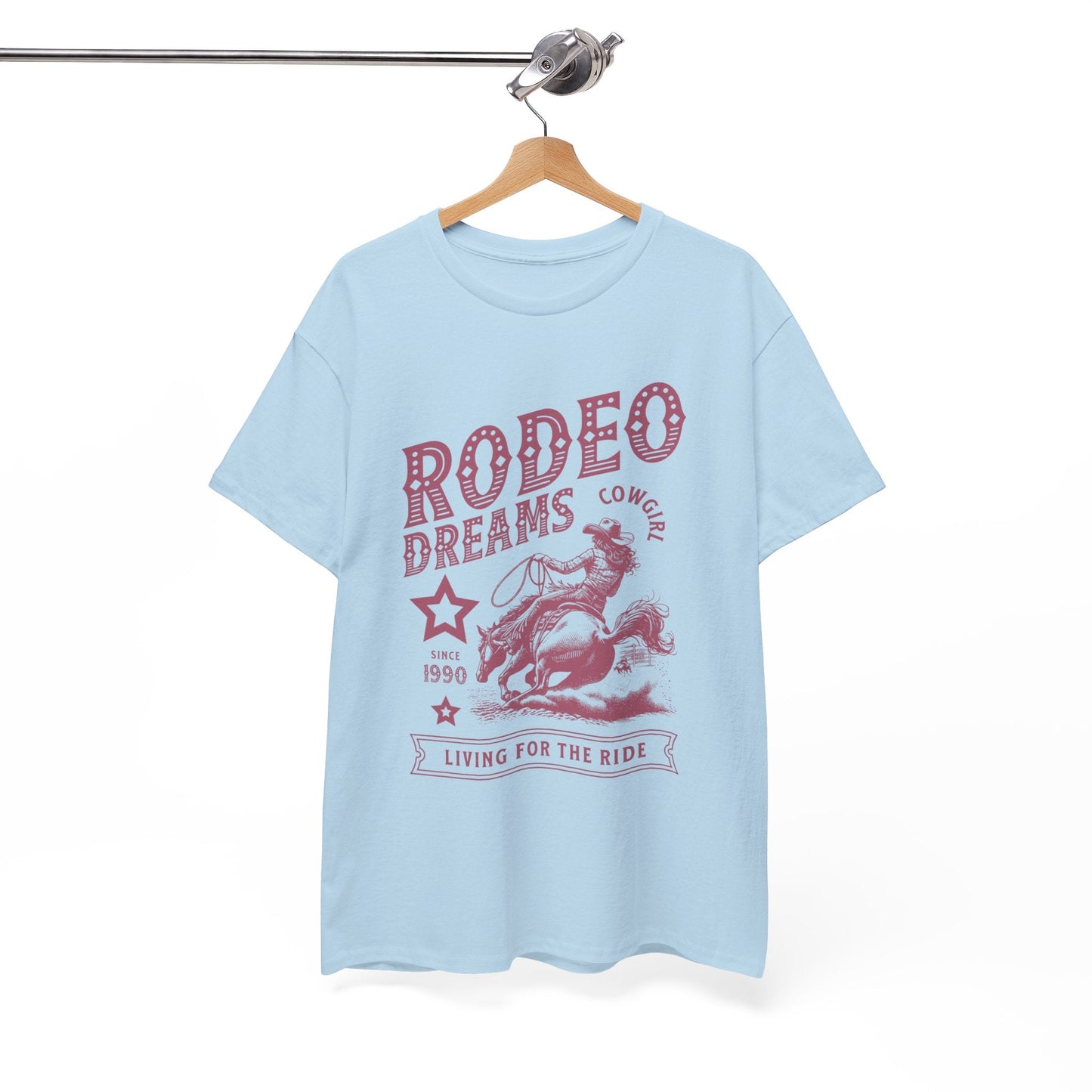 Rodeo Dreams Cowgirl Vintage Western Graphic T-Shirt – Living for the Ride Women's Rodeo Tee - JennyCool