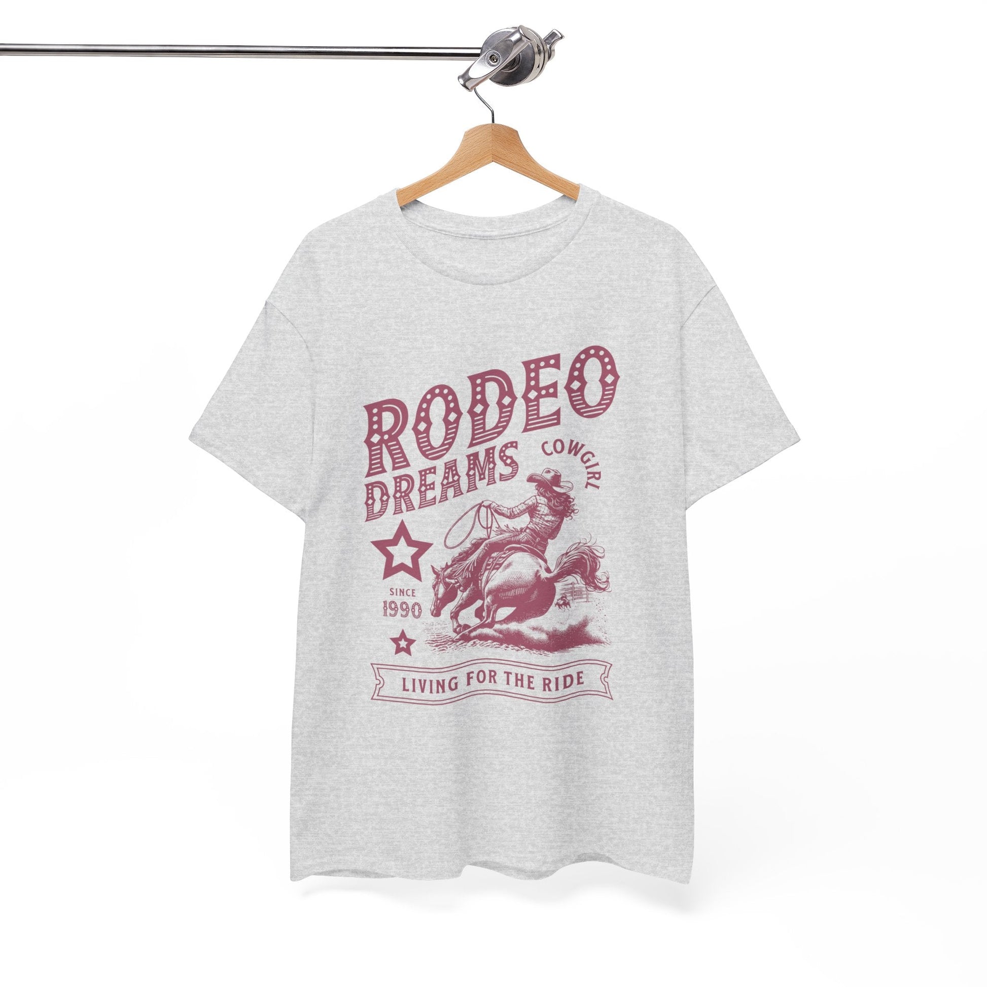 Rodeo Dreams Cowgirl Vintage Western Graphic T-Shirt – Living for the Ride Women's Rodeo Tee - JennyCool