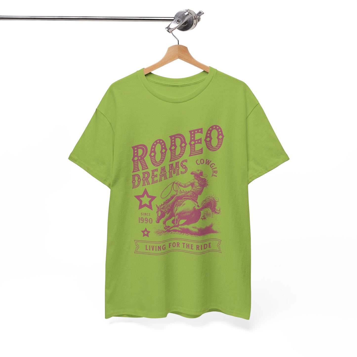 Rodeo Dreams Cowgirl Vintage Western Graphic T-Shirt – Living for the Ride Women's Rodeo Tee - JennyCool