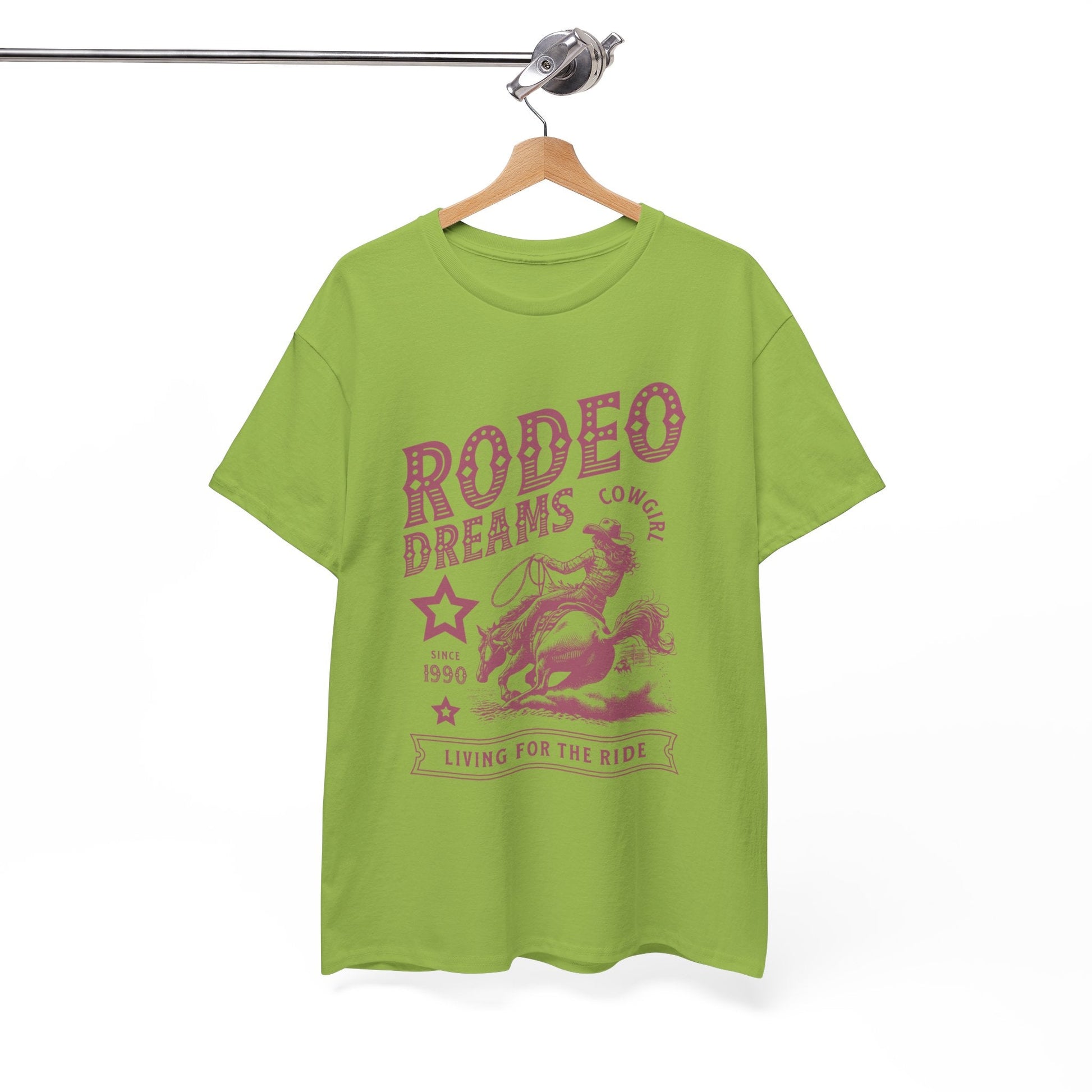 Rodeo Dreams Cowgirl Vintage Western Graphic T-Shirt – Living for the Ride Women's Rodeo Tee - JennyCool