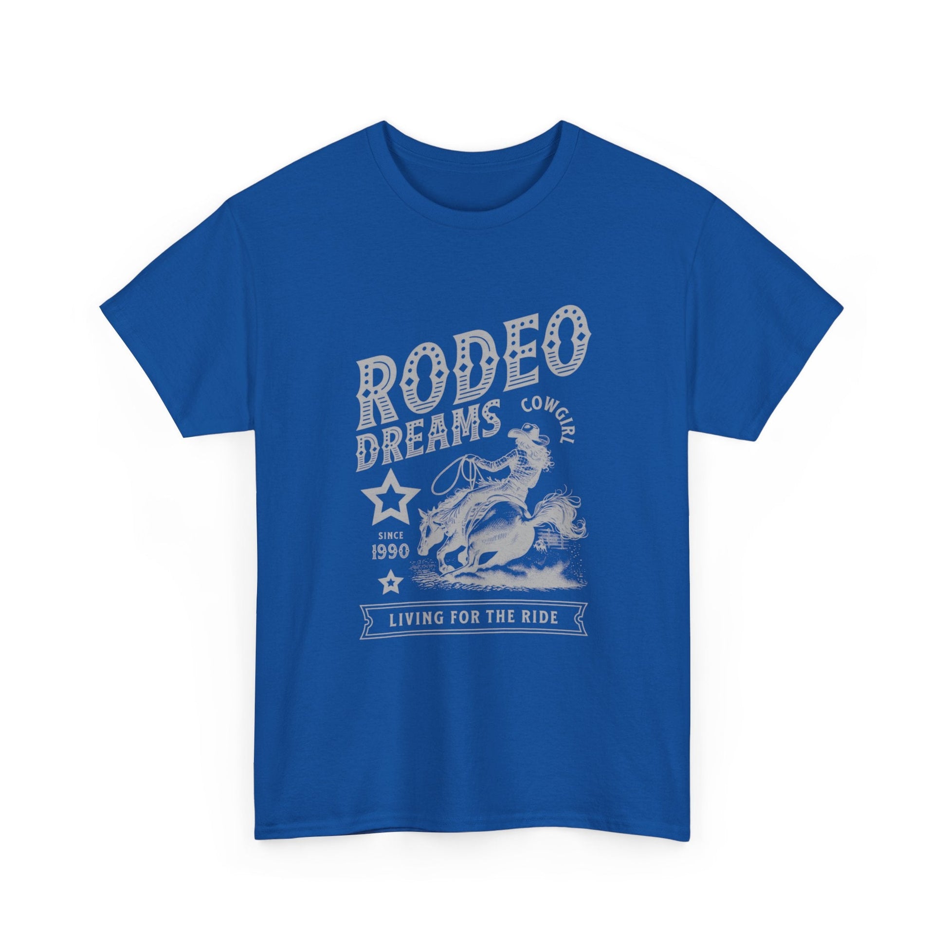 Rodeo Dreams Cowgirl Vintage Western Graphic T-Shirt – Living for the Ride Women's Rodeo Tee - JennyCool