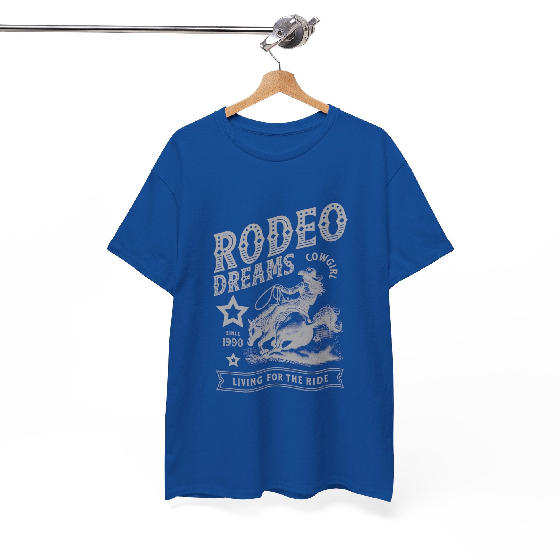 Rodeo Dreams Cowgirl Vintage Western Graphic T-Shirt – Living for the Ride Women's Rodeo Tee - JennyCool