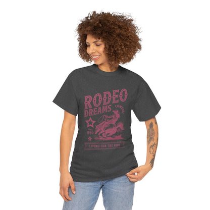 Rodeo Dreams Cowgirl Vintage Western Graphic T-Shirt – Living for the Ride Women's Rodeo Tee - JennyCool