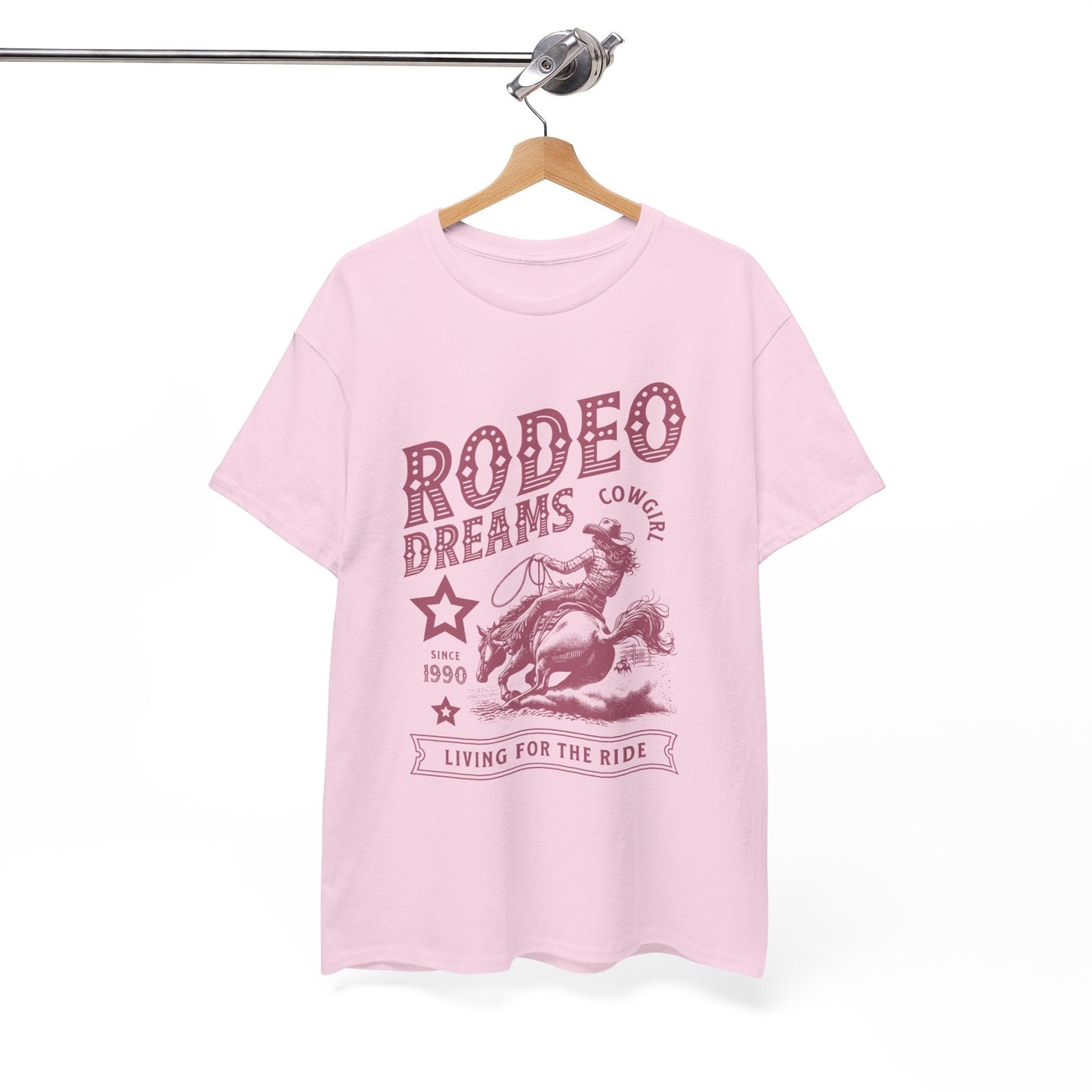 Rodeo Dreams Cowgirl Vintage Western Graphic T-Shirt – Living for the Ride Women's Rodeo Tee - JennyCool