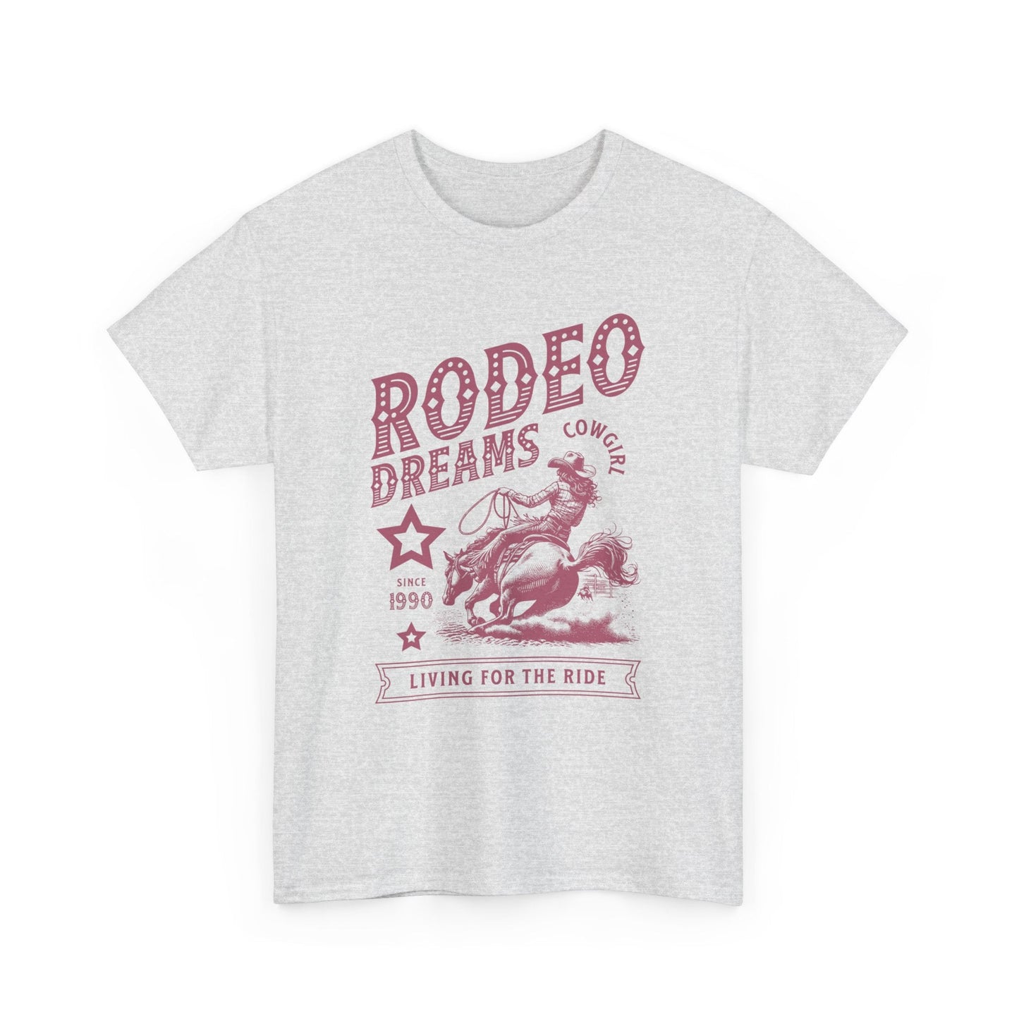 Rodeo Dreams Cowgirl Vintage Western Graphic T-Shirt – Living for the Ride Women's Rodeo Tee - JennyCool