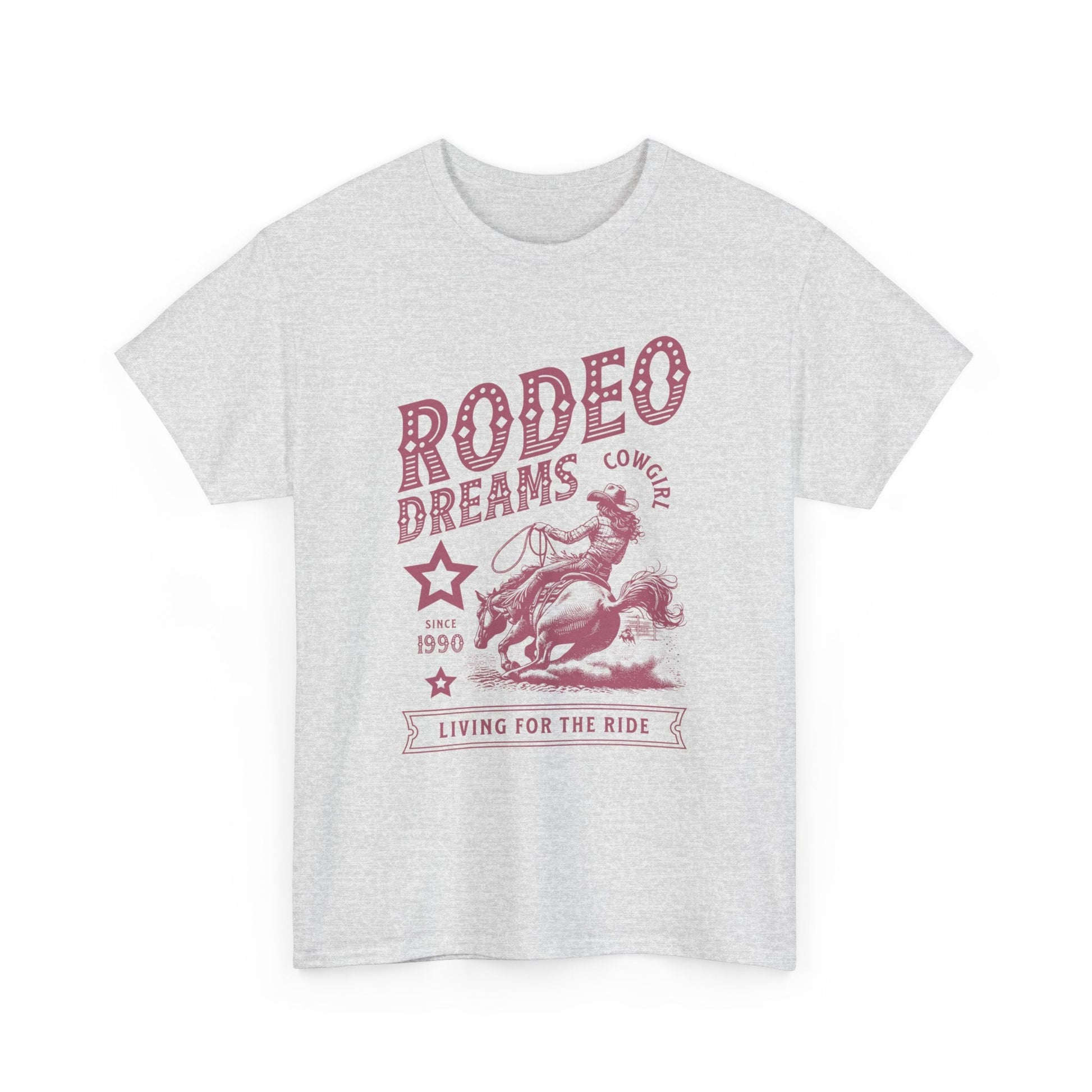 Rodeo Dreams Cowgirl Vintage Western Graphic T-Shirt – Living for the Ride Women's Rodeo Tee - JennyCool