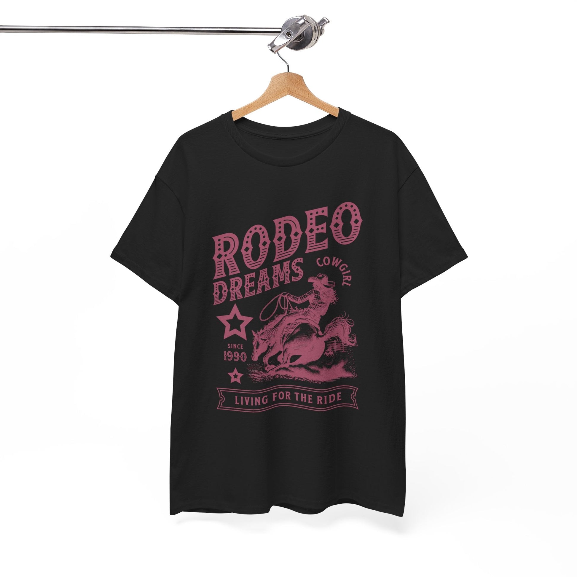 Rodeo Dreams Cowgirl Vintage Western Graphic T-Shirt – Living for the Ride Women's Rodeo Tee - JennyCool