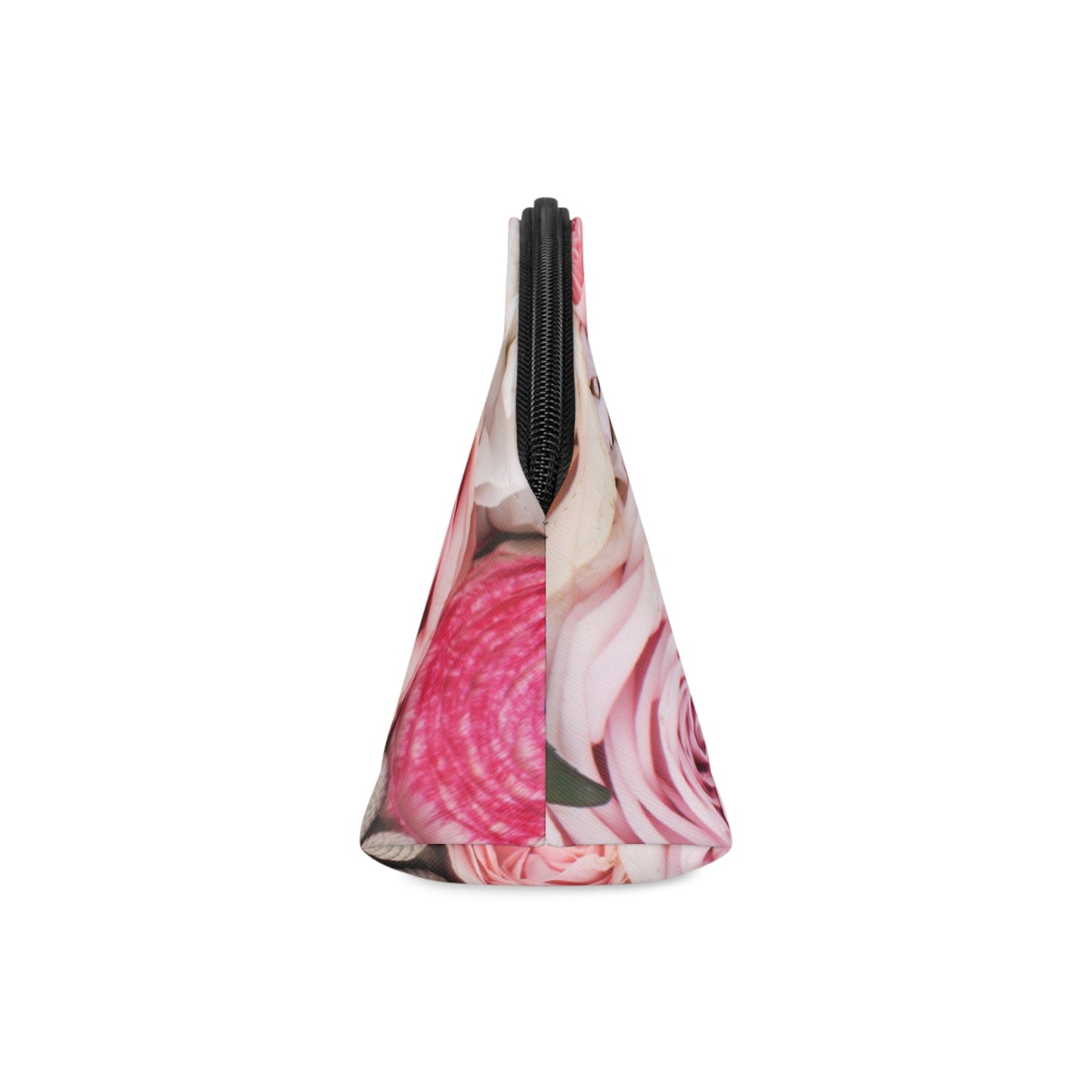 Rose Floral Makeup Bag – Pink Rose Cosmetic Pouch, Faux Leather Travel Makeup Organizer - JennyCool