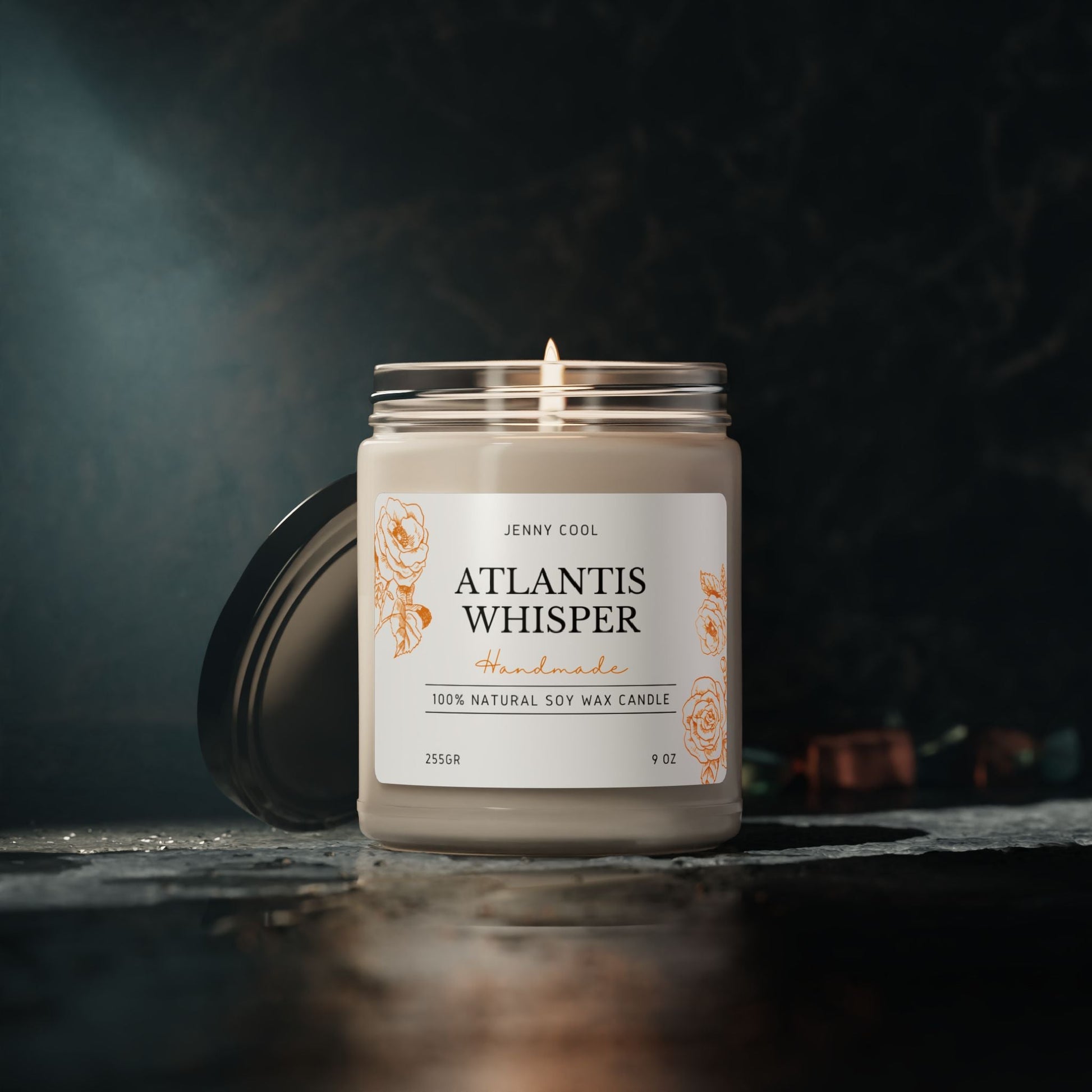 Scented Soy Candle, Atlantis Whisper, 9oz - JennyCool