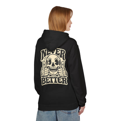 Skull "Never Better" Hoodie — Vintage Thumbs - Up Graphic - JennyCool