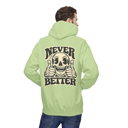 Skull "Never Better" Hoodie — Vintage Thumbs - Up Graphic - JennyCool