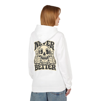 Skull "Never Better" Hoodie — Vintage Thumbs - Up Graphic - JennyCool