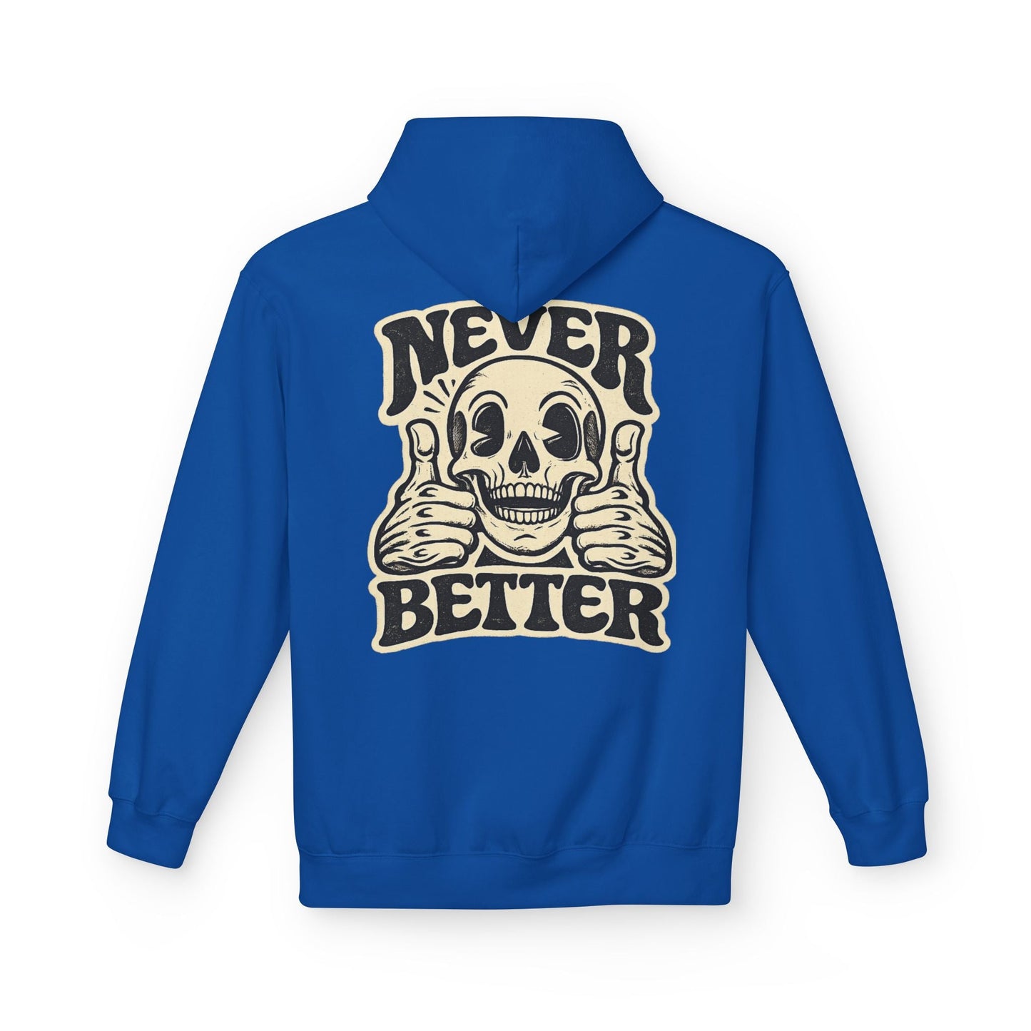 Skull "Never Better" Hoodie — Vintage Thumbs - Up Graphic - JennyCool