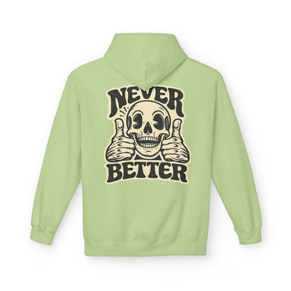 Skull "Never Better" Hoodie — Vintage Thumbs - Up Graphic - JennyCool