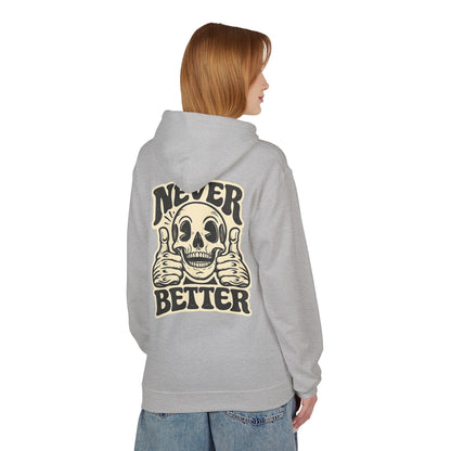 Skull "Never Better" Hoodie — Vintage Thumbs - Up Graphic - JennyCool