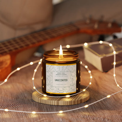 Soy Candle, Unscented (Multi - Size, Amber Jar) - JennyCool
