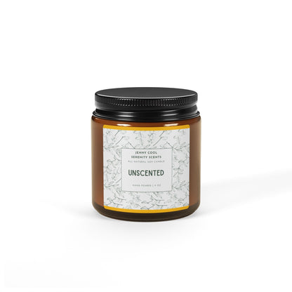 Soy Candle, Unscented (Multi - Size, Amber Jar) - JennyCool