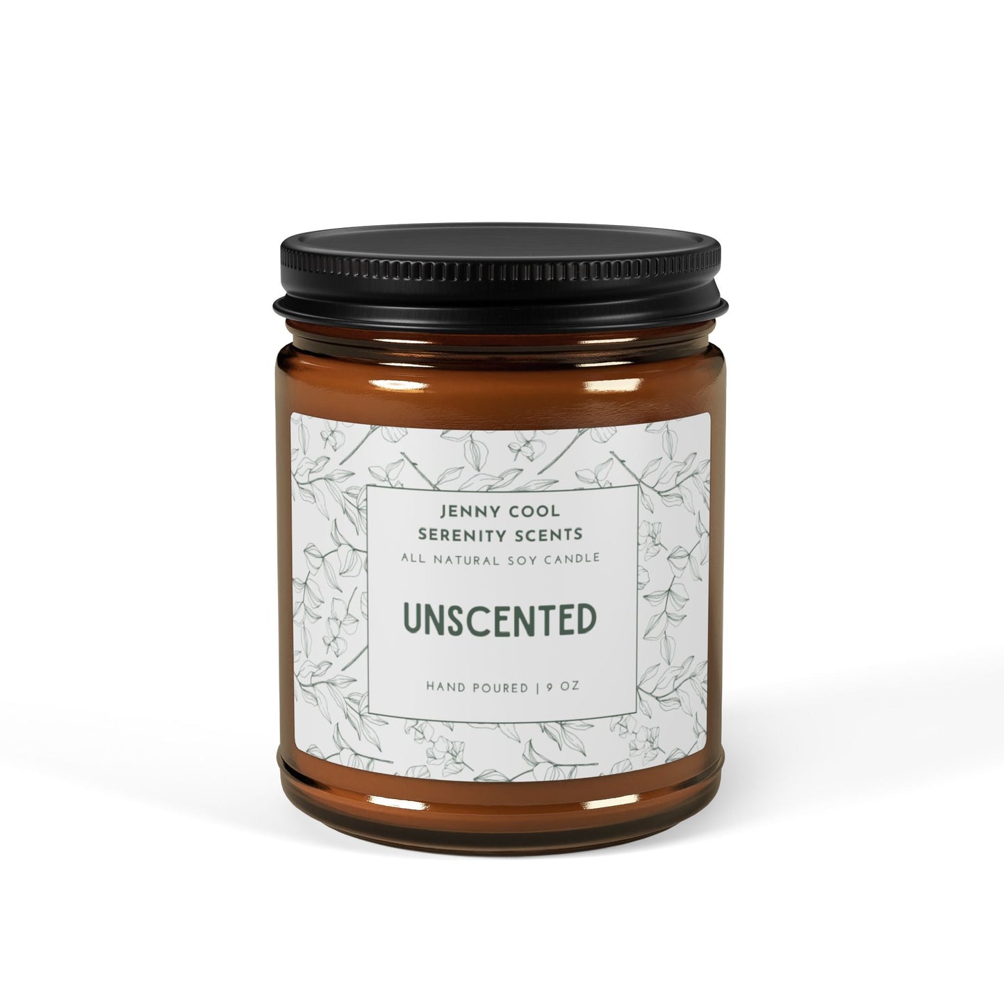 Soy Candle, Unscented (Multi - Size, Amber Jar) - JennyCool