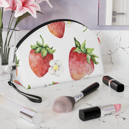 Strawberry Floral Makeup Bag – Cute Strawberry Cosmetic Pouch - JennyCool