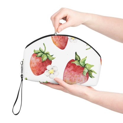 Strawberry Floral Makeup Bag – Cute Strawberry Cosmetic Pouch - JennyCool