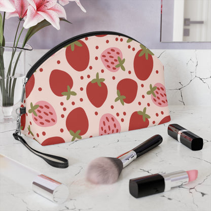 Strawberry Pattern Makeup Bag – Cute Fruit Cosmetic Pouch - JennyCool