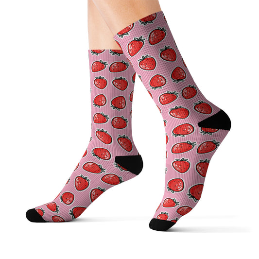 Strawberry Socks - Sublimation - JennyCool