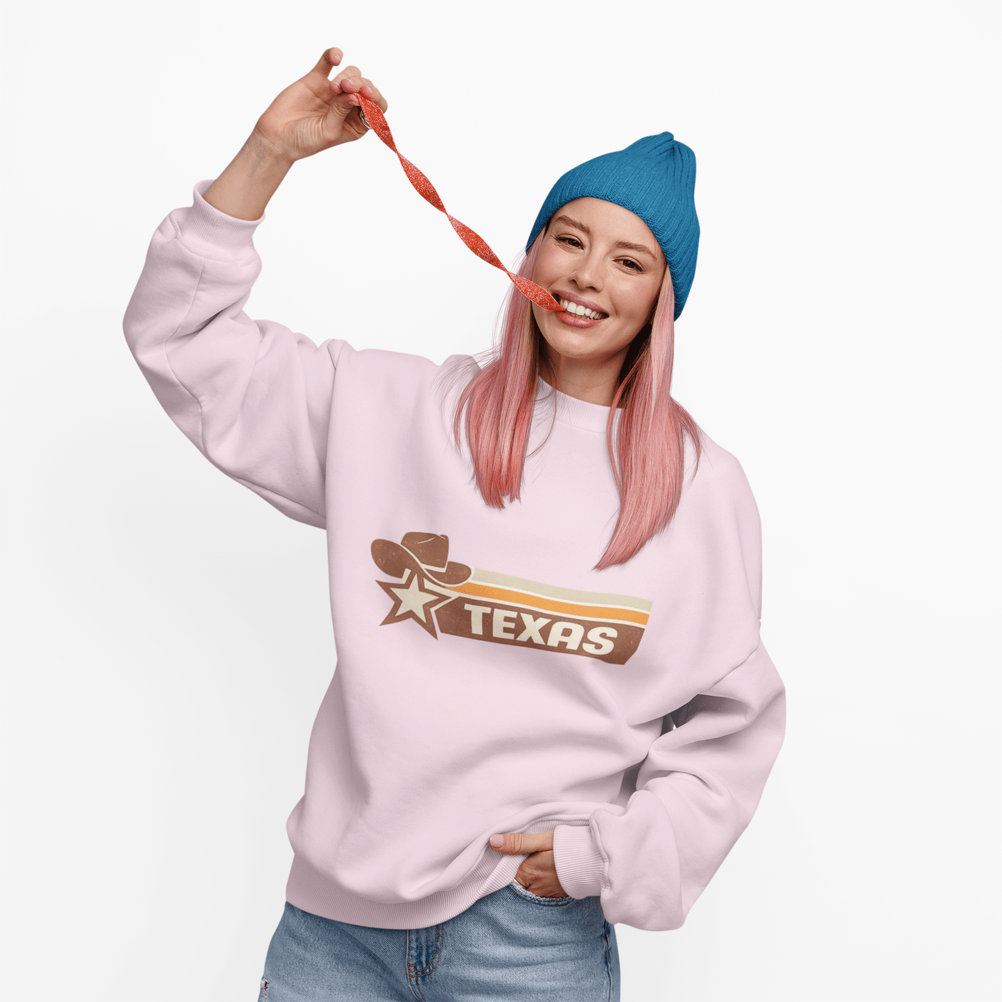 Texas Retro Sunset Crewneck Sweatshirt – Vintage Western Graphic Pullover - JennyCool