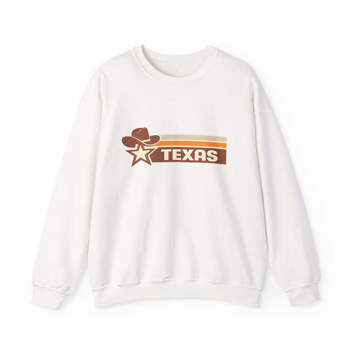 Texas Retro Sunset Crewneck Sweatshirt – Vintage Western Graphic Pullover - JennyCool