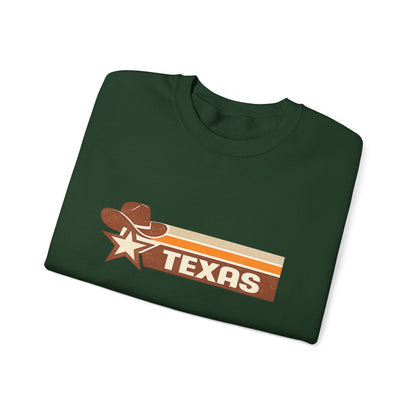Texas Retro Sunset Crewneck Sweatshirt – Vintage Western Graphic Pullover - JennyCool