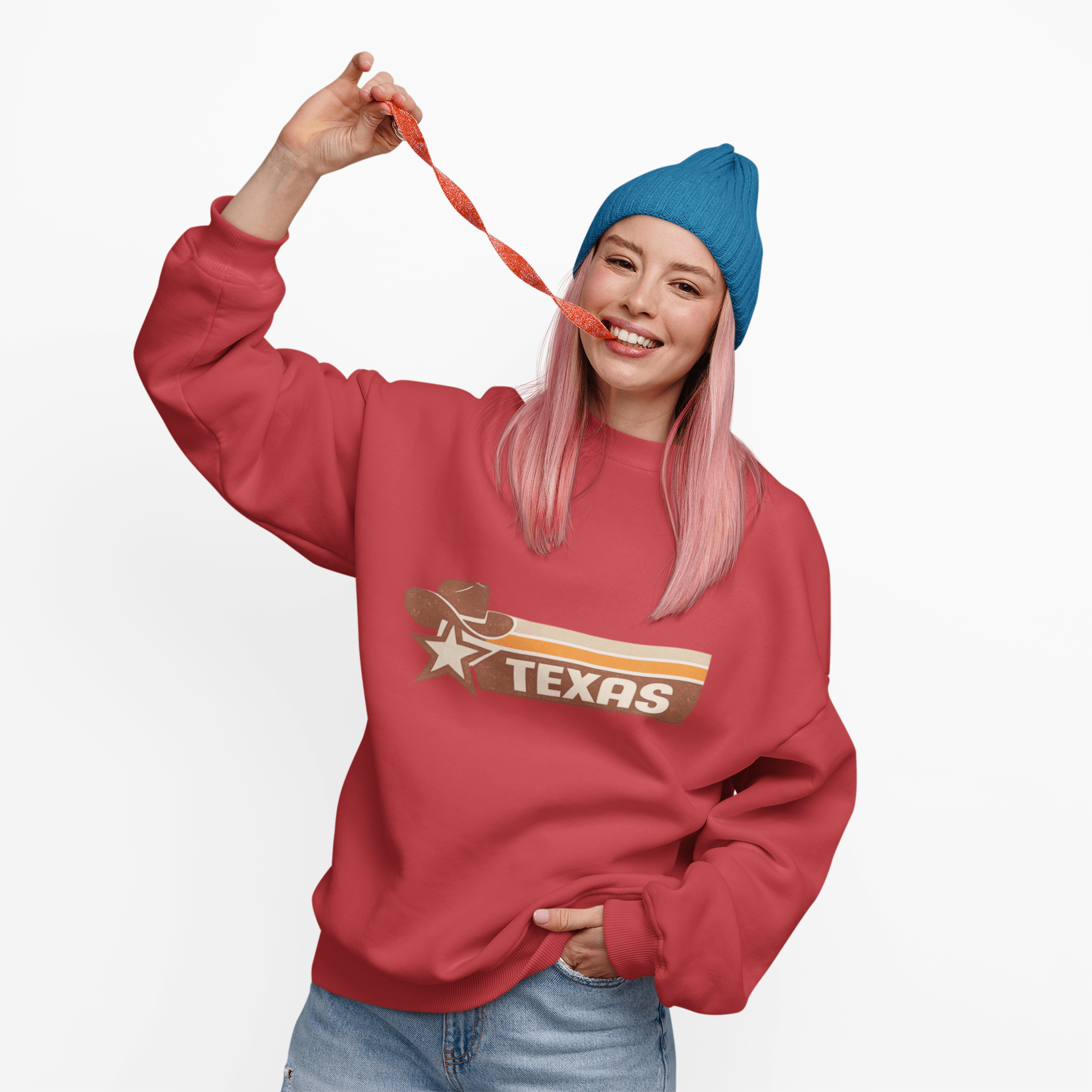 Texas Retro Sunset Crewneck Sweatshirt – Vintage Western Graphic Pullover - JennyCool