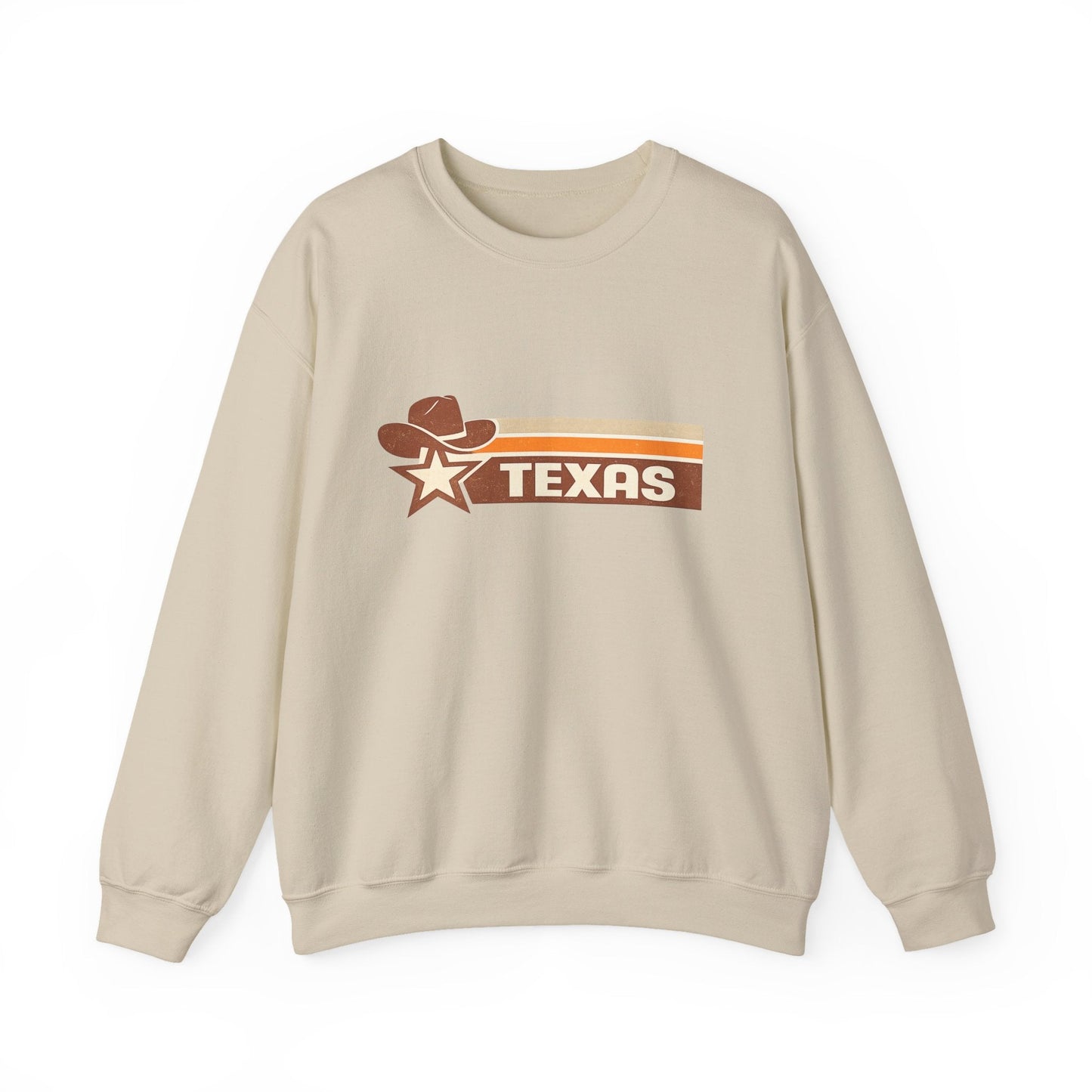 Texas Retro Sunset Crewneck Sweatshirt – Vintage Western Graphic Pullover - JennyCool
