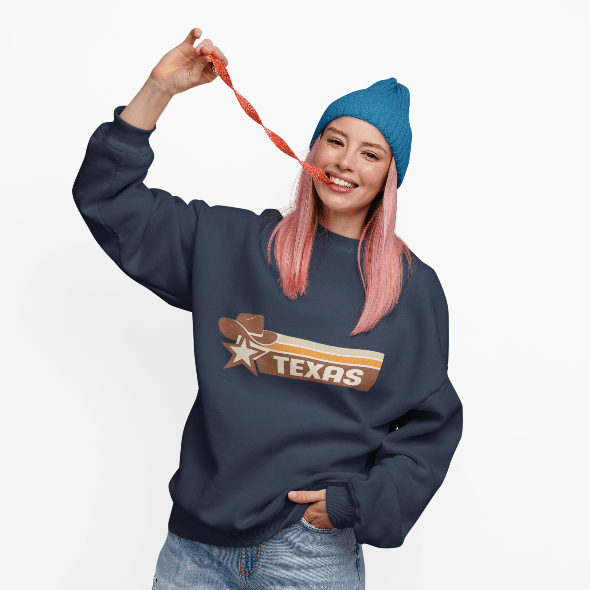Texas Retro Sunset Crewneck Sweatshirt – Vintage Western Graphic Pullover - JennyCool