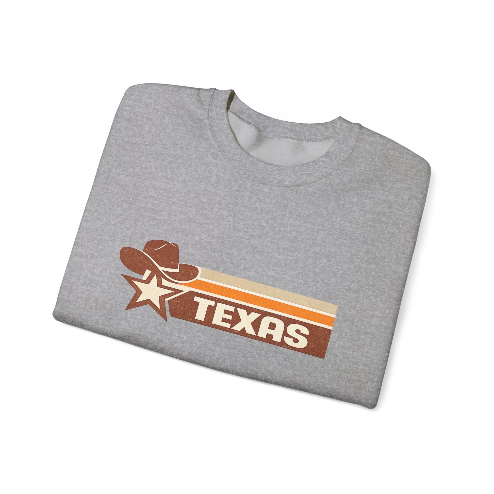 Texas Retro Sunset Crewneck Sweatshirt – Vintage Western Graphic Pullover - JennyCool