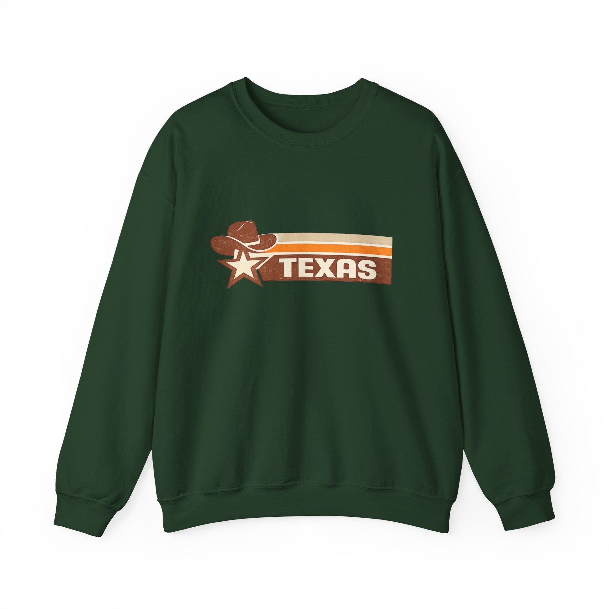 Texas Retro Sunset Crewneck Sweatshirt – Vintage Western Graphic Pullover - JennyCool