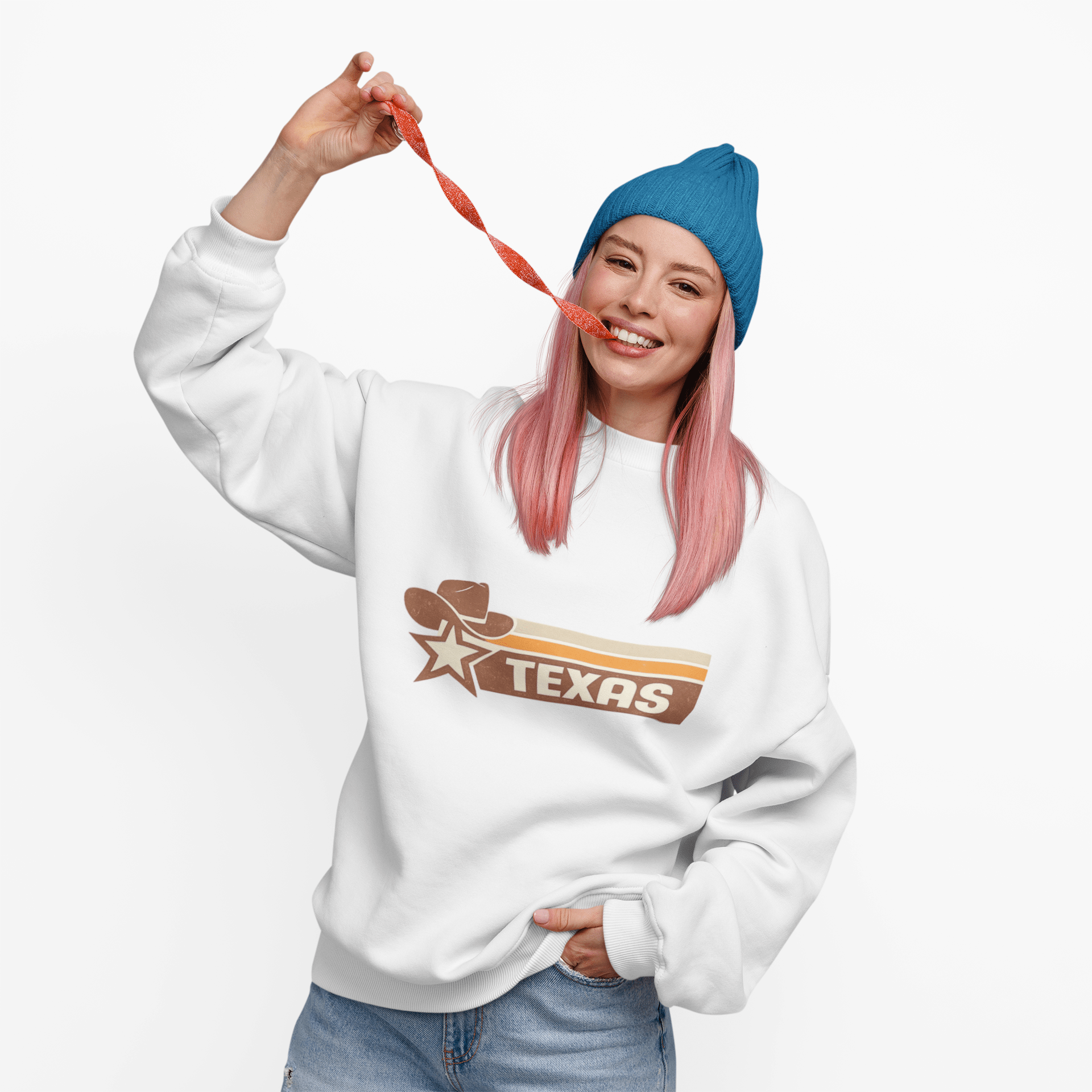 Texas Retro Sunset Crewneck Sweatshirt – Vintage Western Graphic Pullover - JennyCool