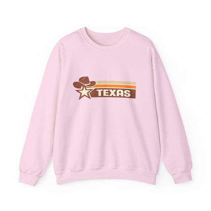 Texas Retro Sunset Crewneck Sweatshirt – Vintage Western Graphic Pullover - JennyCool
