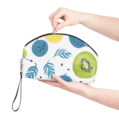 Tropical Fruit Makeup Bag – Kiwi Lemon Pear Cosmetic Pouch with Wrist Strap | Travel Beauty Organizer | Mother’s Day Gift - JennyCool