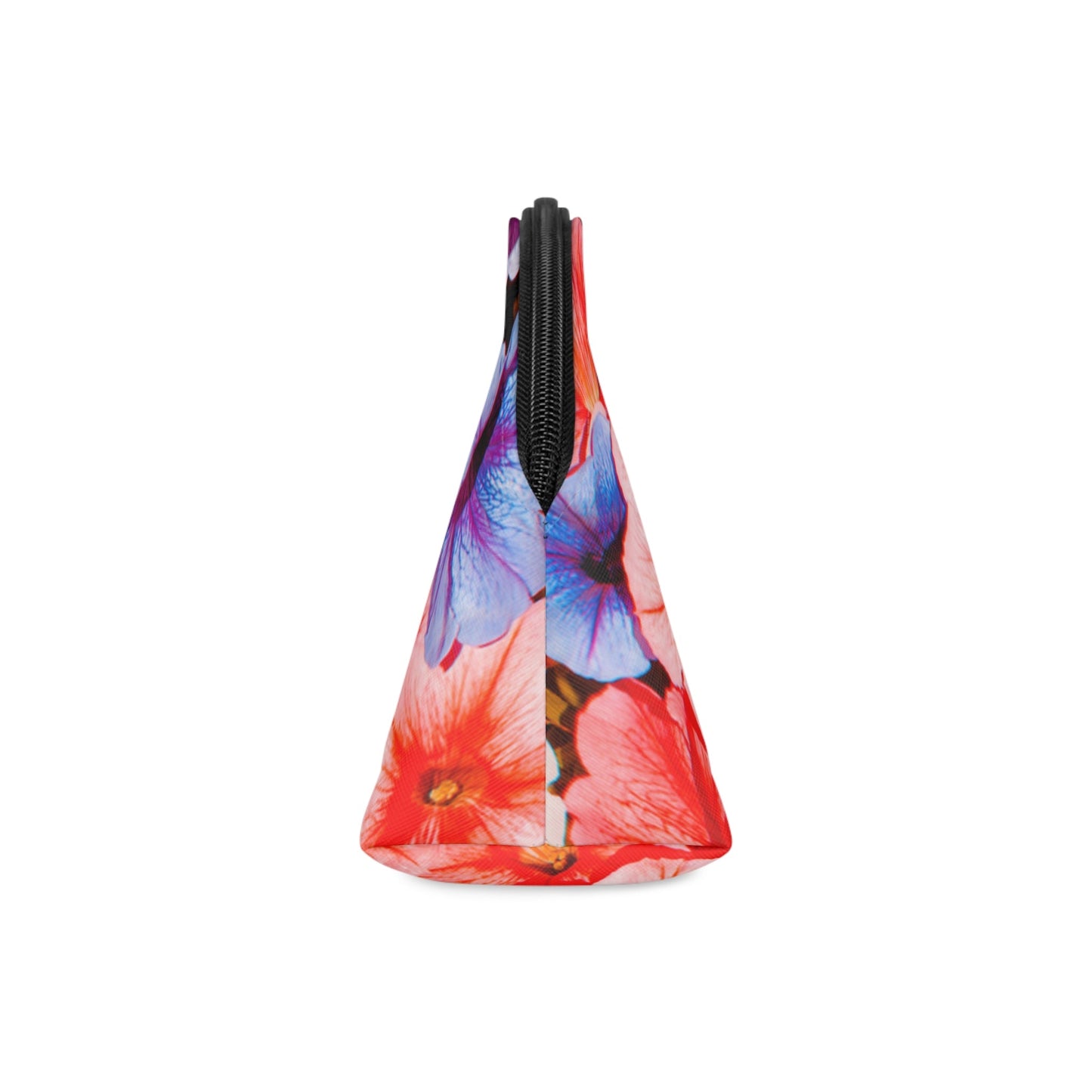 Vibrant Floral Makeup Bag – Colorful Petunia Cosmetic Pouch, Faux Leather Travel Makeup Organizer - JennyCool