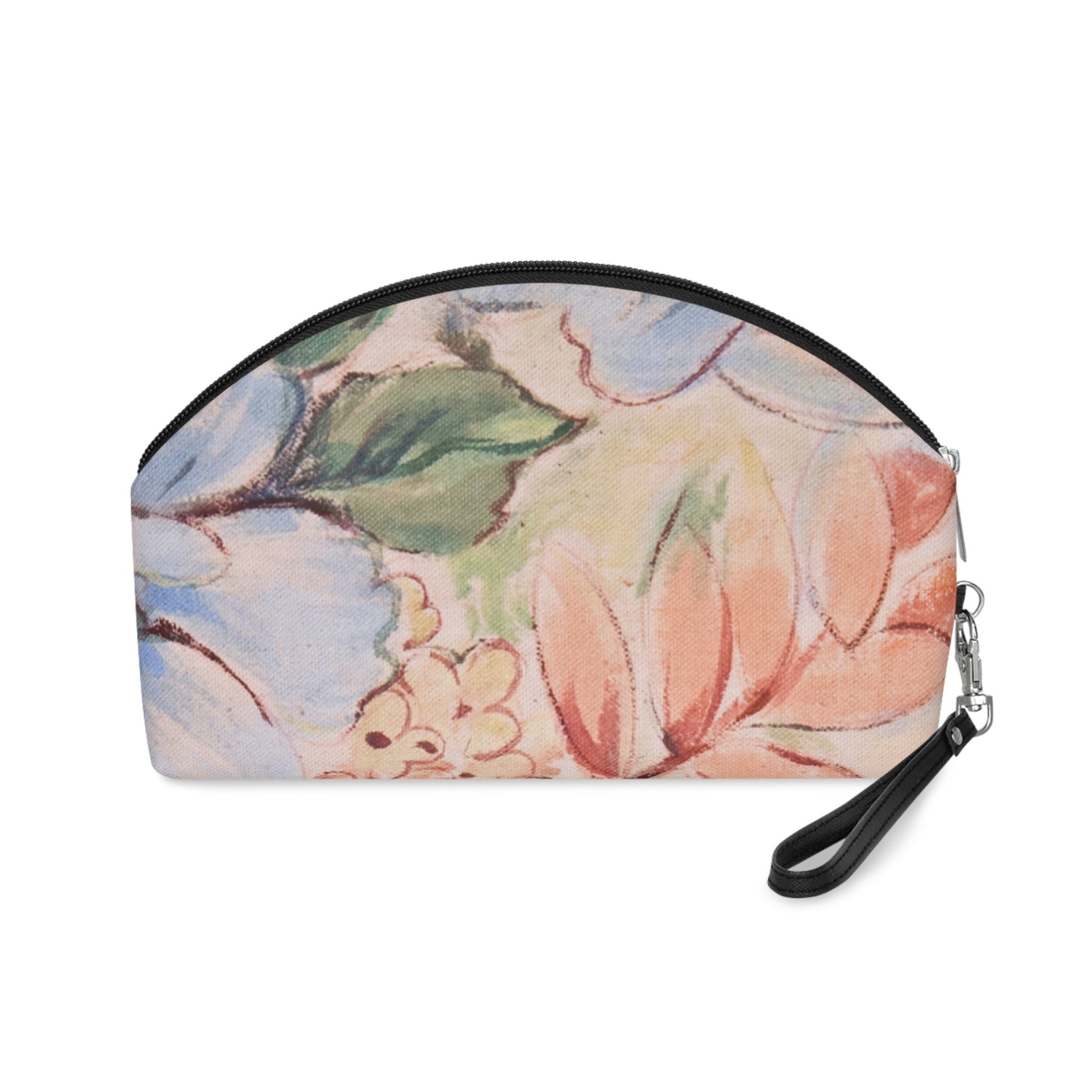 Vintage Floral Makeup Bag – Botanical Flower Cosmetic Pouch, Faux Leather Travel Makeup Organizer - JennyCool