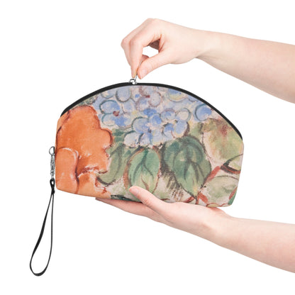 Vintage Floral Makeup Bag – Botanical Flower Cosmetic Pouch, Faux Leather Travel Makeup Organizer - JennyCool