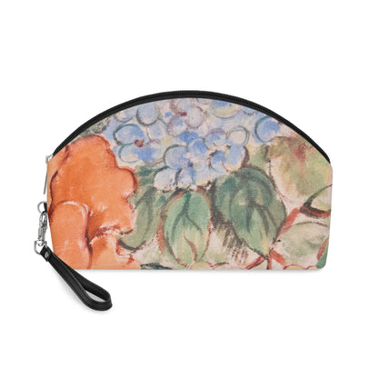 Vintage Floral Makeup Bag – Botanical Flower Cosmetic Pouch, Faux Leather Travel Makeup Organizer - JennyCool