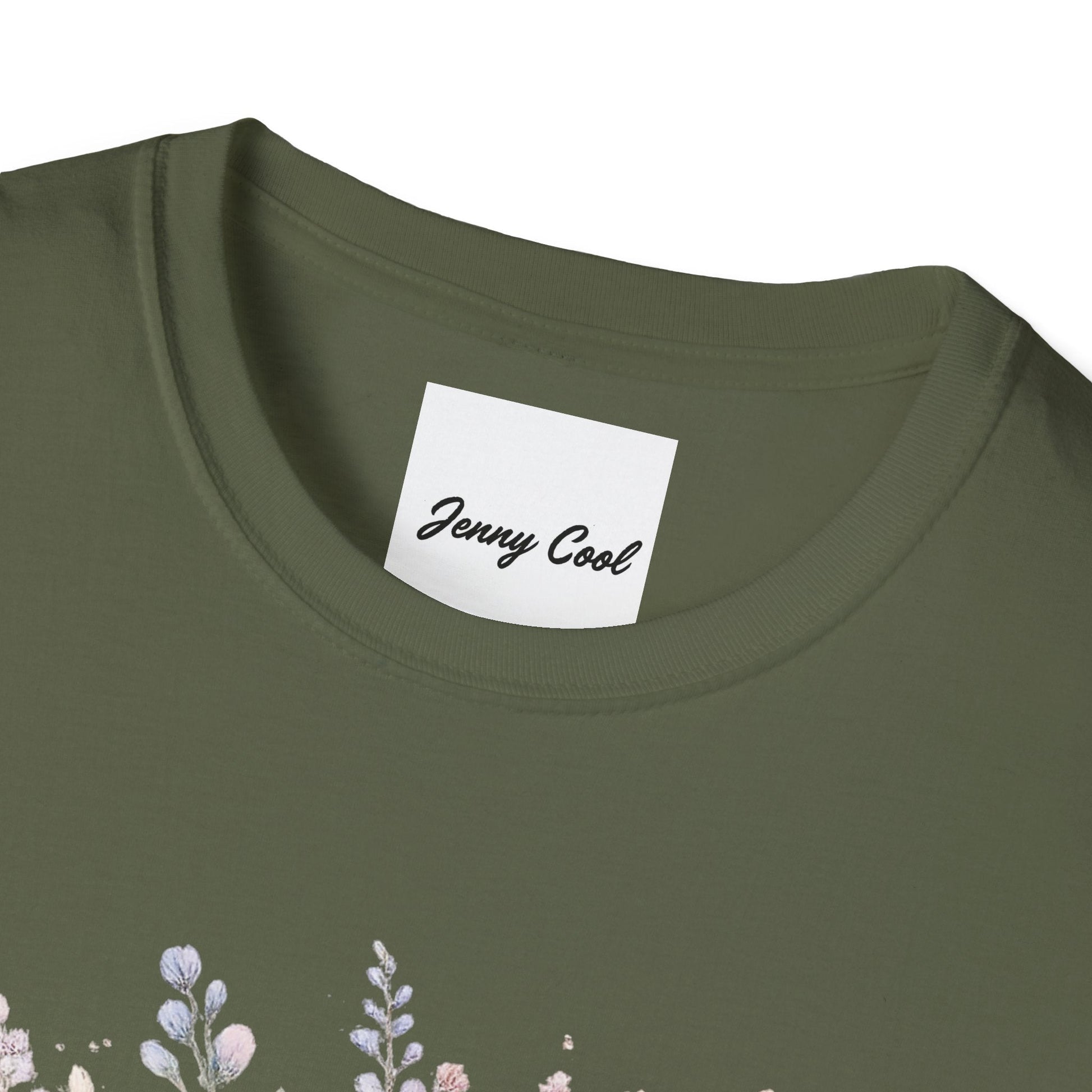 Watercolor Peony & Lavender Lightweight Cotton T-Shirt – Soft Breathable Crew Neck Tee - JennyCool