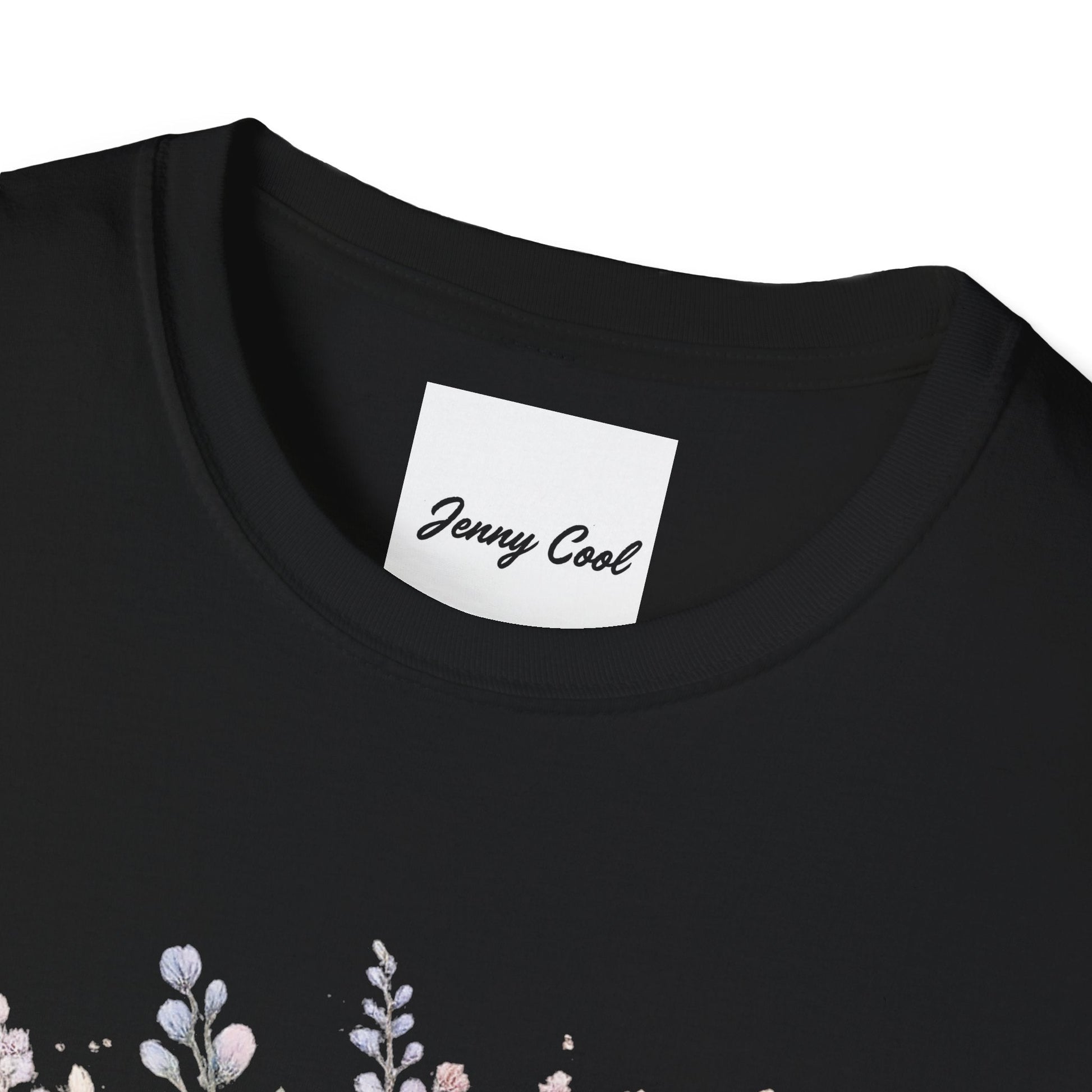 Watercolor Peony & Lavender Lightweight Cotton T-Shirt – Soft Breathable Crew Neck Tee - JennyCool