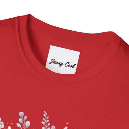 Watercolor Peony & Lavender Lightweight Cotton T-Shirt – Soft Breathable Crew Neck Tee - JennyCool