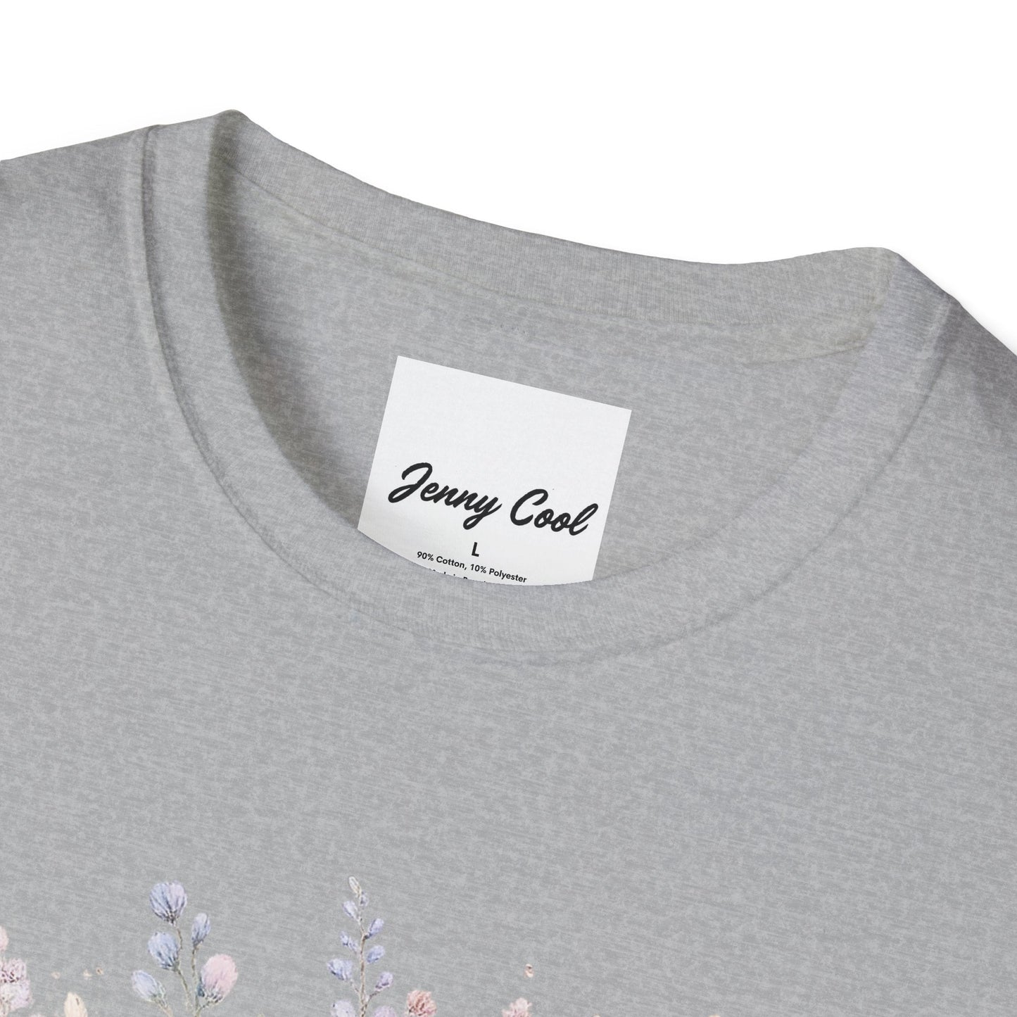 Watercolor Peony & Lavender Lightweight Cotton T-Shirt – Soft Breathable Crew Neck Tee - JennyCool