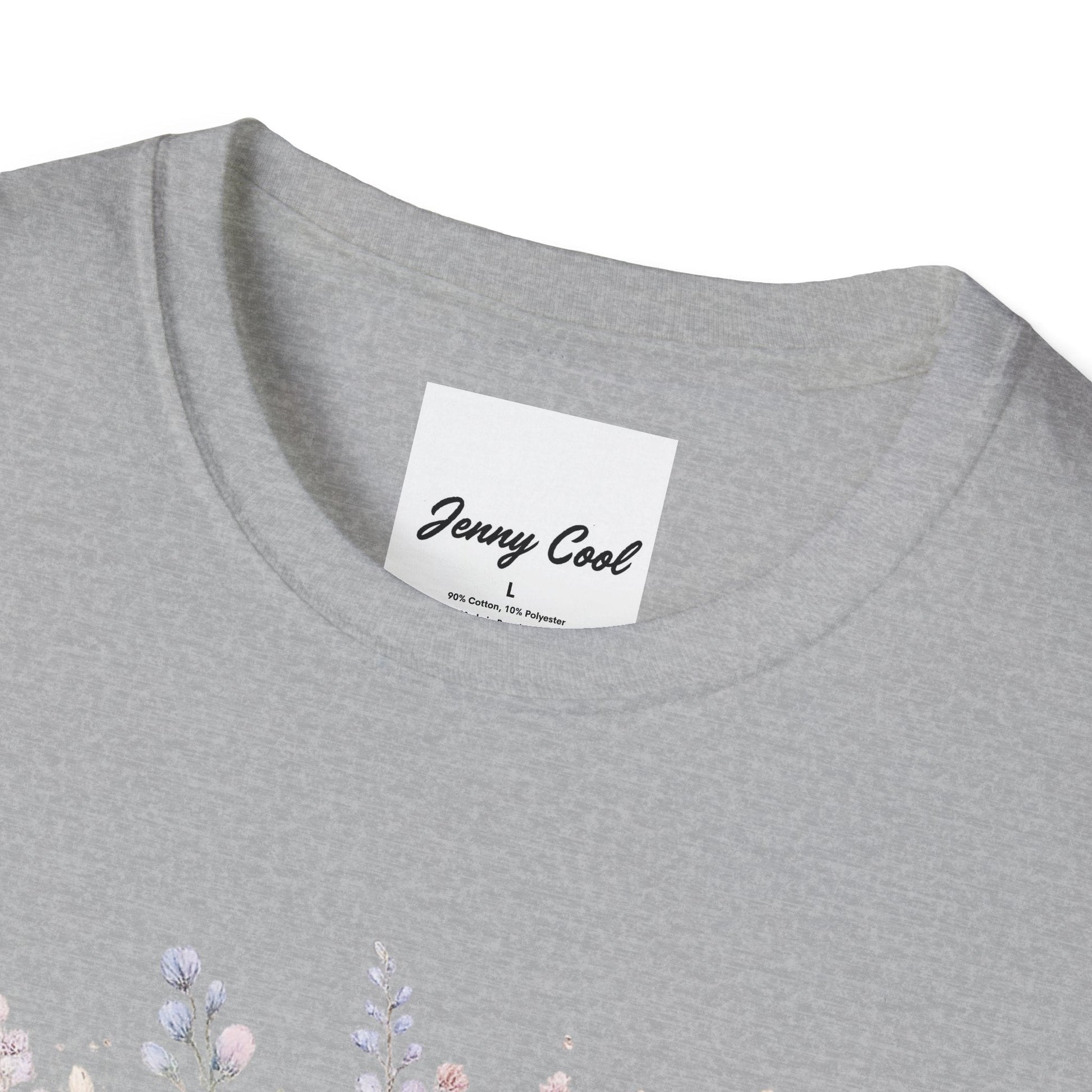Watercolor Peony & Lavender Lightweight Cotton T-Shirt – Soft Breathable Crew Neck Tee - JennyCool
